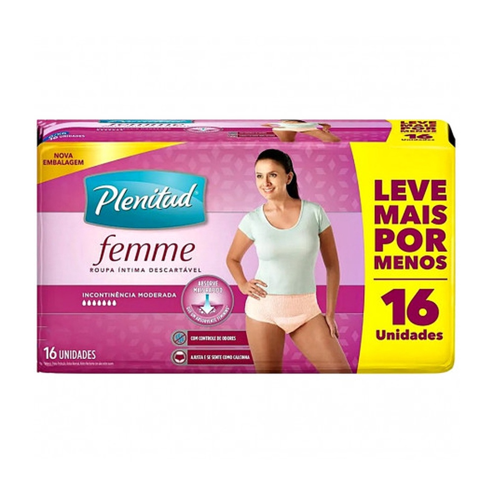 Fralda Geriátrica Plenitud Active G/XG Femme 16 Unidades