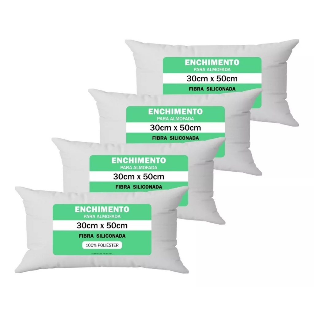 Kit 2 enchimentos para almofada baguete 50x30 cm Fibra Siliconada