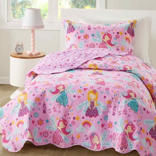 Colcha Solteiro Infantil/Juvenil 2 Peças 150 Fios | Dupla Face – Estampas Diversas + Porta Travesseiro em Oferta na Shopee