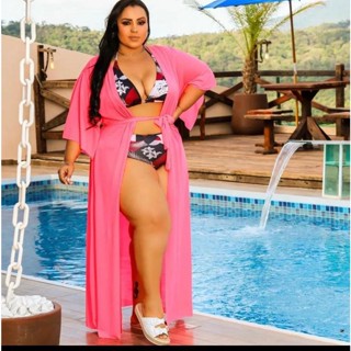 Saida Praia Longa Plus Size Vestido Canga Lançamento Verão