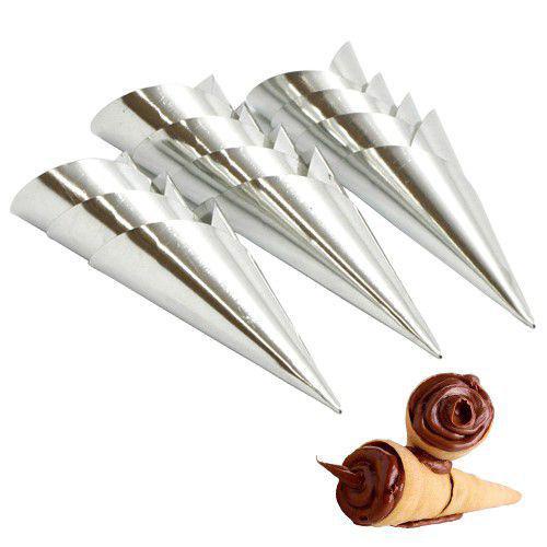 Kit 36 formas canudinho canudo para Doces e salgados recheados cônico em flandres em Oferta na Shopee