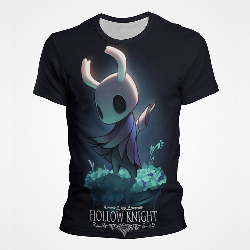 New Hollow Knight Camisetas Jogo Dos Desenhos Animados 3D Impressão Streetwear Moda Casual Oversized T Shirt Crianças