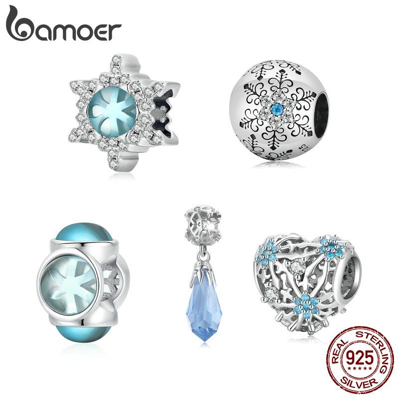 Bamoer Bead 925 Pingente De Prata Esterlina Mundo Floco De Neve Para Jóias De Bricolage em Oferta na Shopee