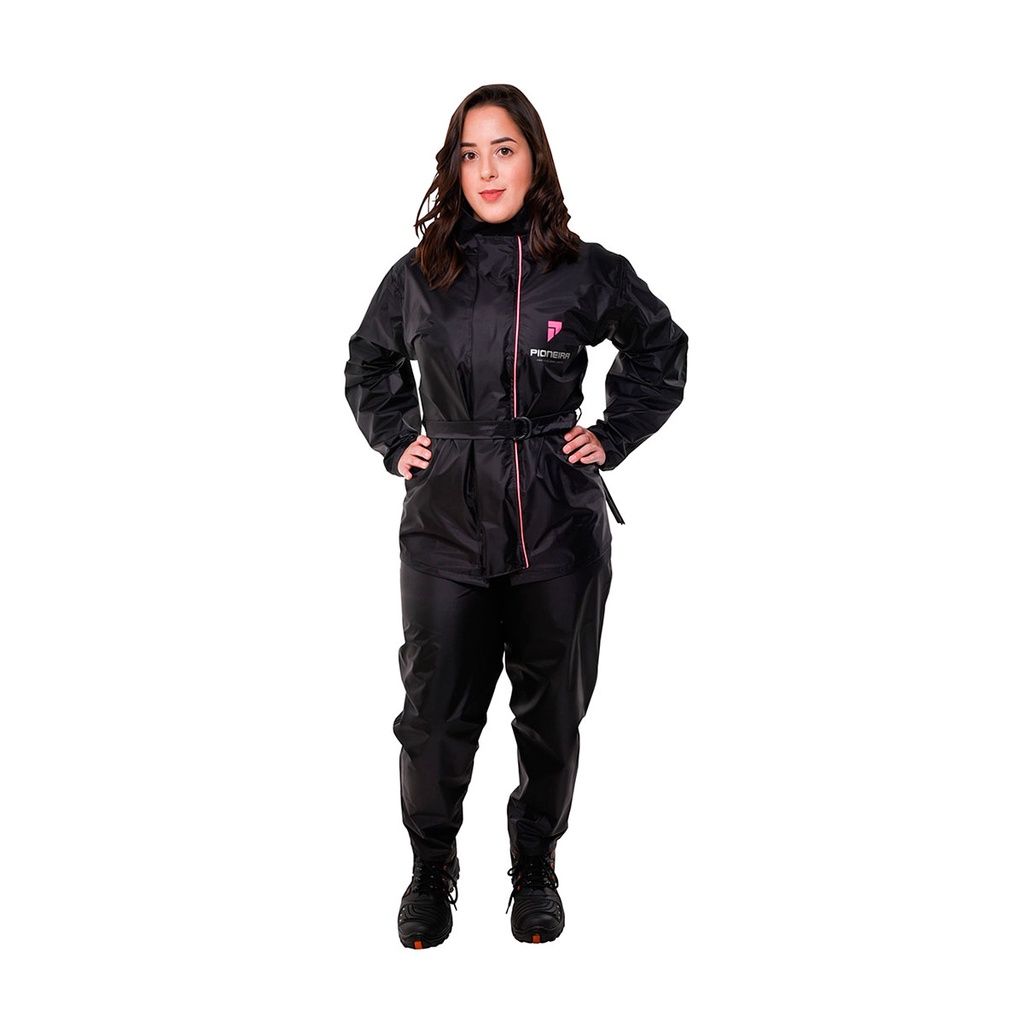 Capa Chuva Moto Pioneira Storm Feminino Impermeável Gola Preta Conjunto Refletivo Elástico Regulador Nylon em Oferta na Shopee