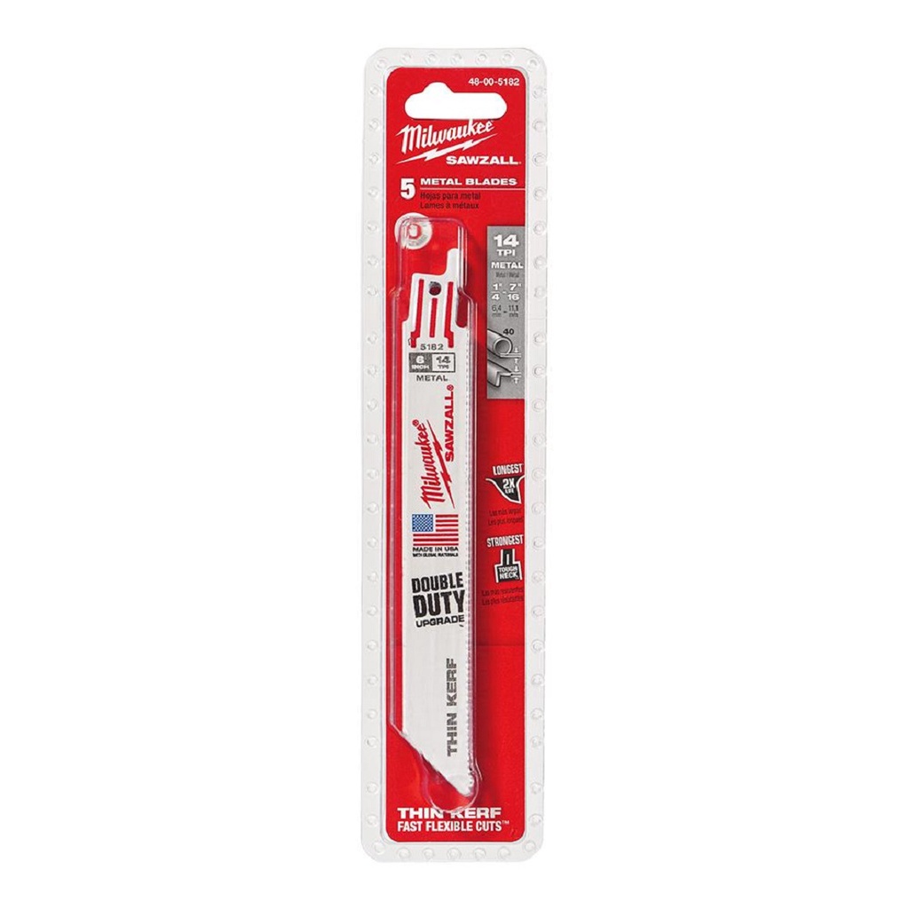 Lâmina Serra Sabre 6" 14D Metal Torch Ice 5Peças 48-00-4782 - Milwaukee
