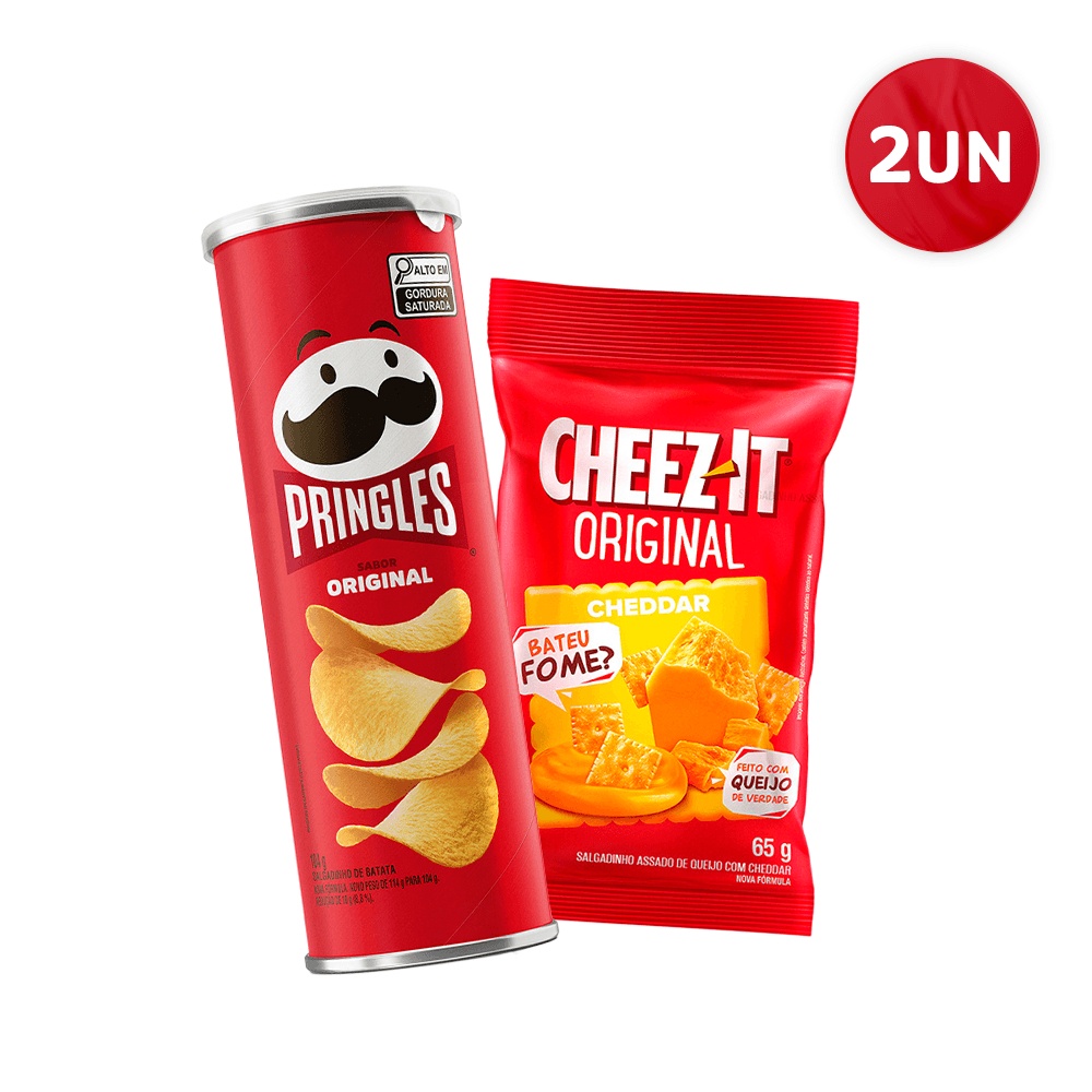 Combo Pringles Original 104G E Cheez It Cheddar 65G em Oferta na Shopee
