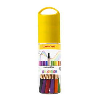 Microline 0.4 mm - Estojo redondo com 20 Cores