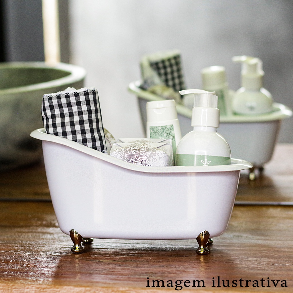 Organizador Banheiro Forma de Banheira Porta Creme Maquiagem
