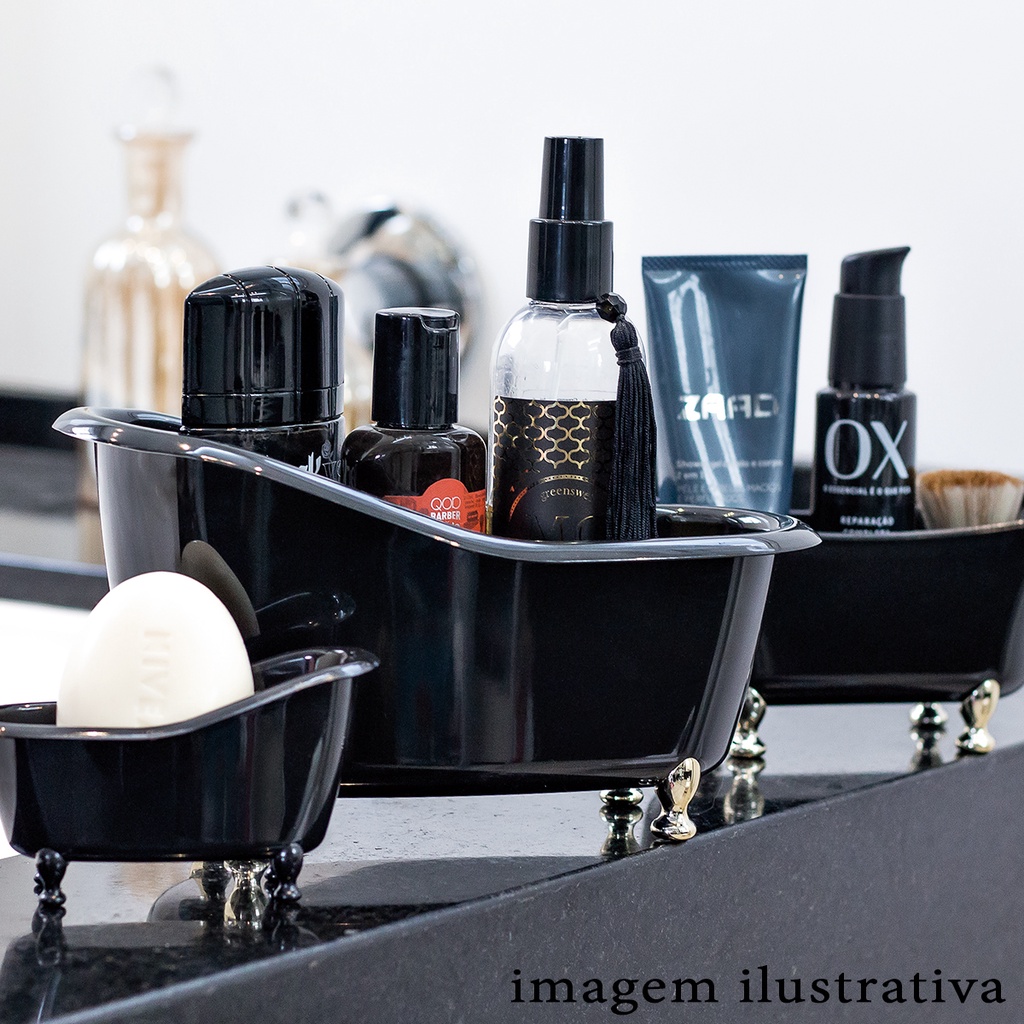 Kit 5 Banheiras Organizadoras de Banheiro Sabonete Maquiagem