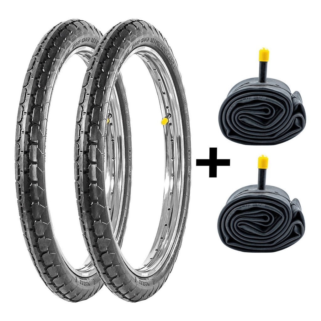 2 Pneus Cargueira Pirelli 20x2x1.3/4 + 2 Câmaras Bico Grosso