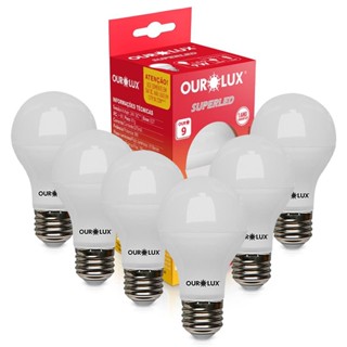 Kit 6 Lampadas Led Bulbo A60 9w 24Vdc E27 6500K Luz Branca
