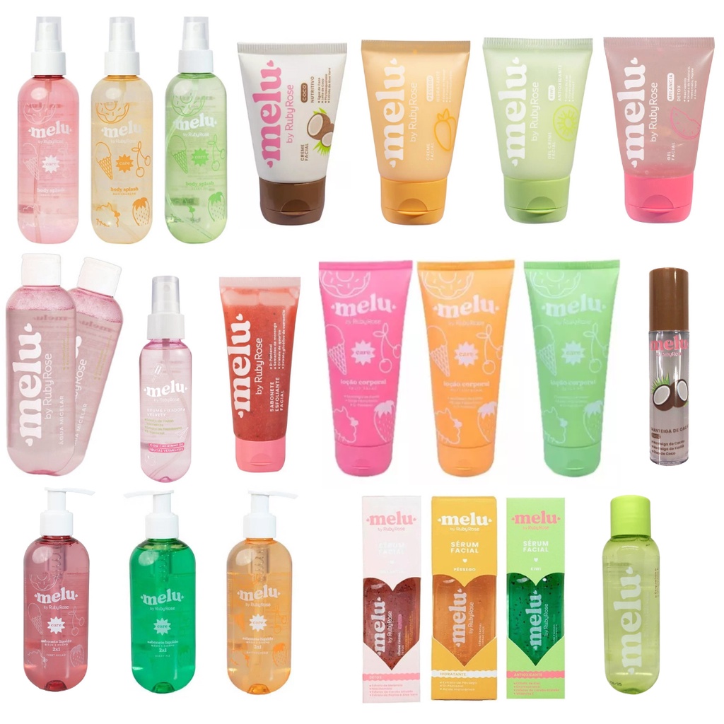 Produtos para Skincare Cuidado Facial e Corporal Melu By Ruby Rose (Monte o seu kit) em Oferta na Shopee