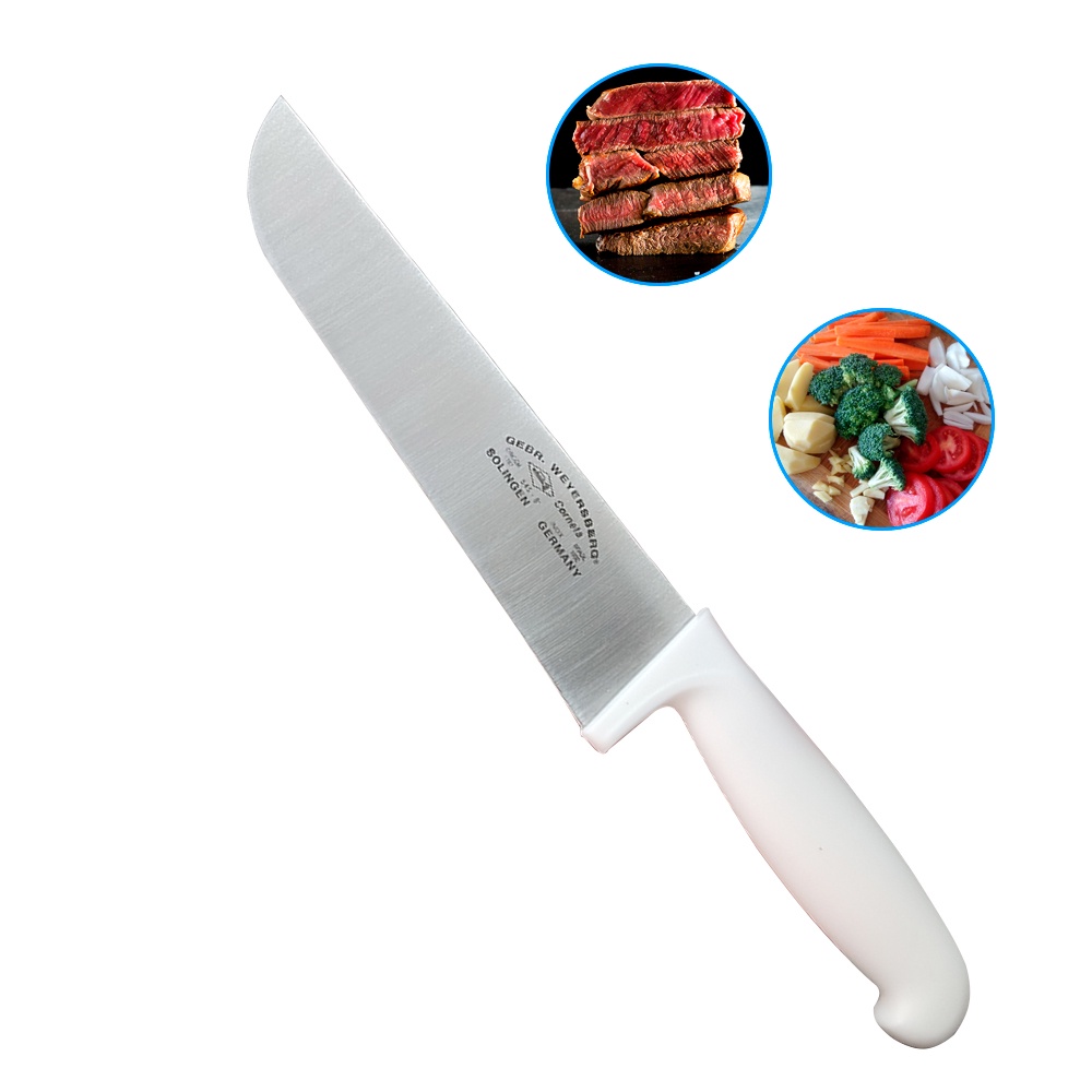 Faca Açougueiro e Cozinha Profissional para Carne e Churrasco 8" Aço Inox Profissional Corneta