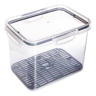 Pote Hermético Retangular com Escorredor 4 Litros Ideal para Saladas Geladeira Plasútil em Oferta na Shopee