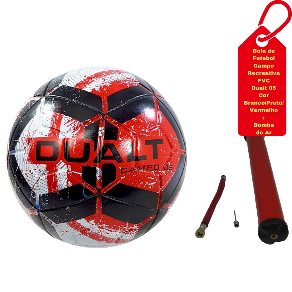 Bola de Futebol de Campo Recreativa PVC Dualt 05+Bomba de Ar