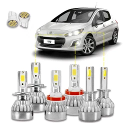 Kit Ultra Led Peugeot 308 2013/2015 20000 Lúmens 6500k
