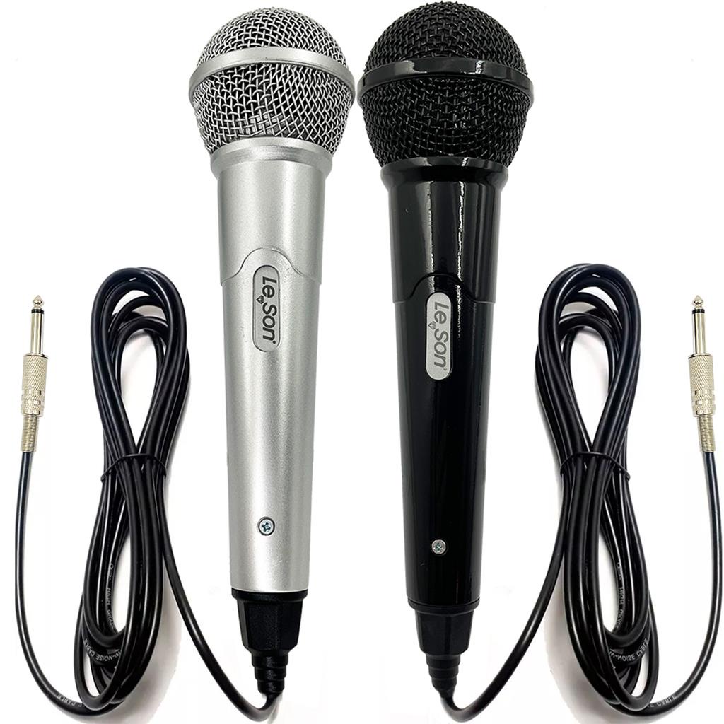 Microfone Duplo Karaoke Bar Com Cabo Leson Mk2 Preto E Prata em Oferta na Shopee