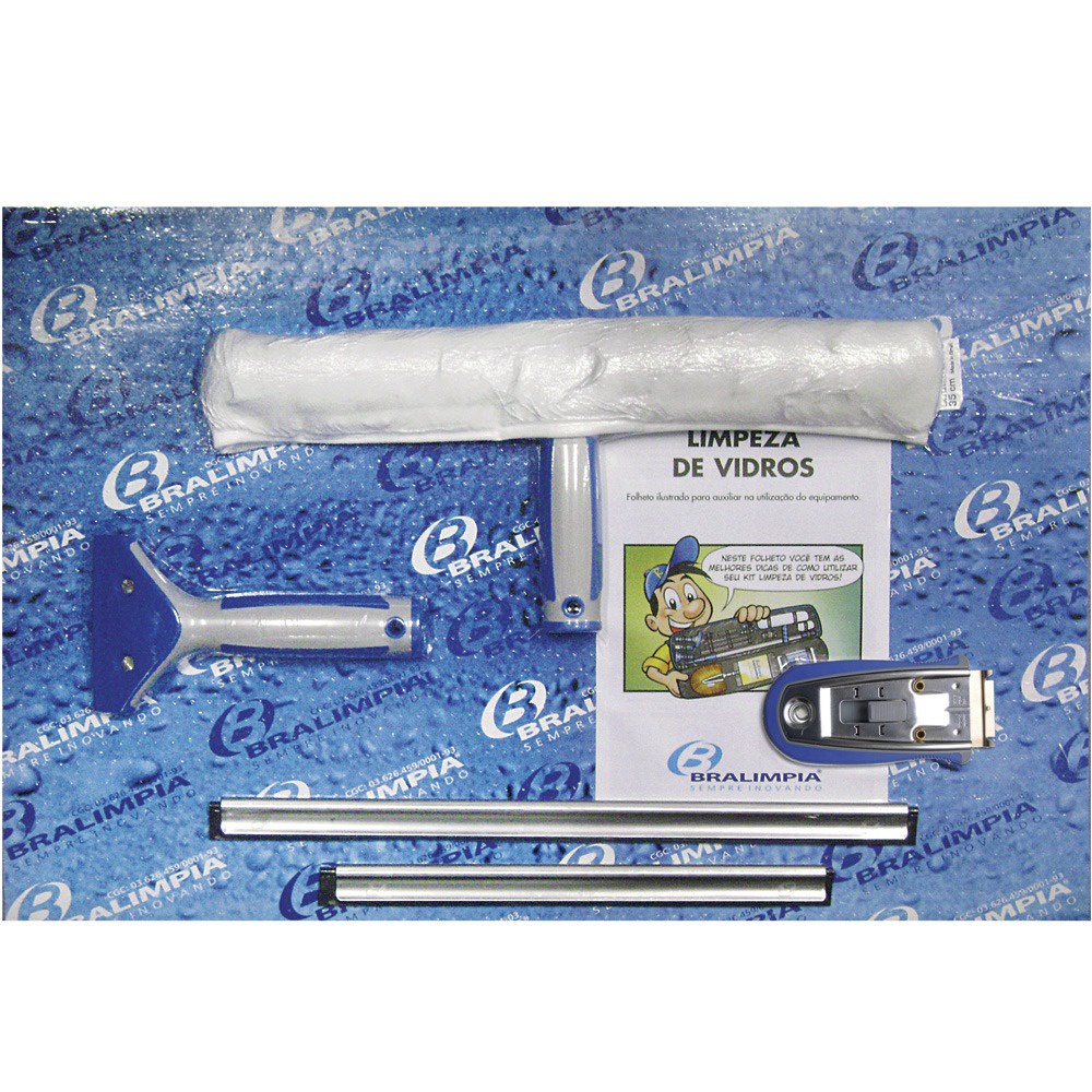 Mini kit de limpeza de vidros com 4 peças – Bralimpia