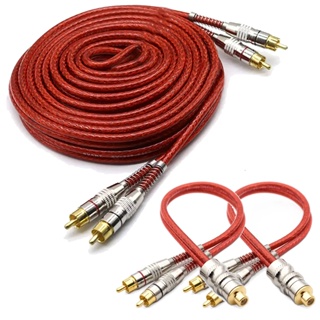 Cabo RCA Prime 5 Metros 5m Blindado Vermelho + 2 Cabos Y 1 Femea 2 Machos 1F2M em Oferta na Shopee