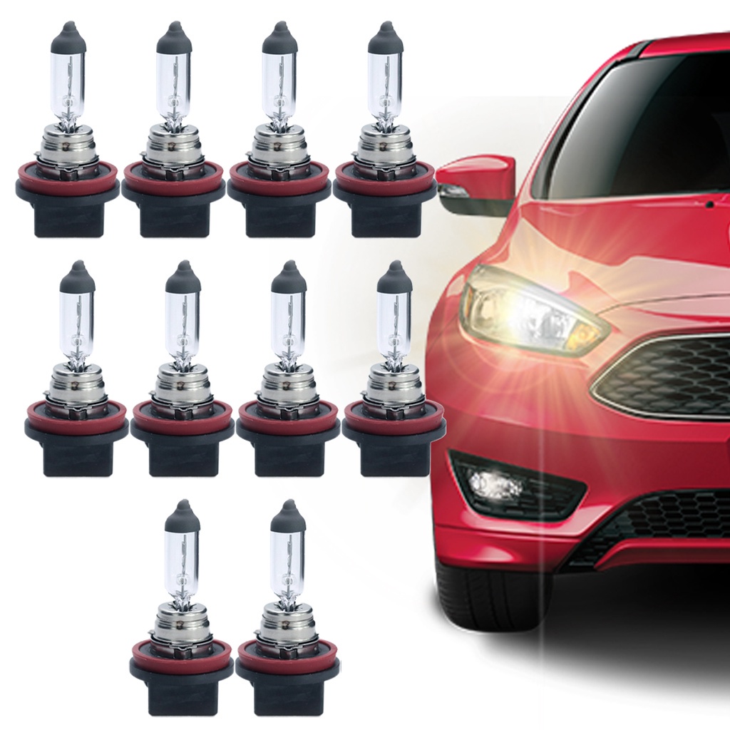 Kit com 10 Lâmpadas Automotiva Halógena H8 12V 35W para Farol de Carro