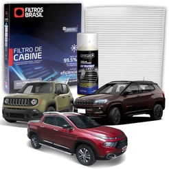 Filtro de Cabine Ar Condicionado Renegade Sport Compass/Fiat Toro + Higienizador Limpa Ar Tipo Granada