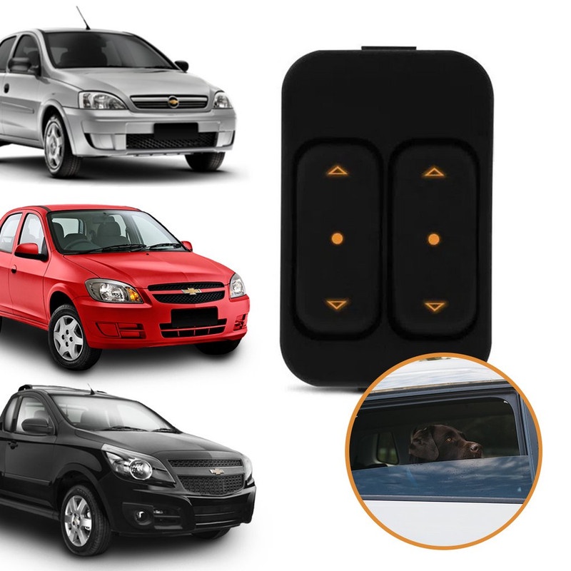 Botão Interruptor Vidro Elétrico Duplo Para Carro Corsa Celta Montana Astra Meriva Zafira