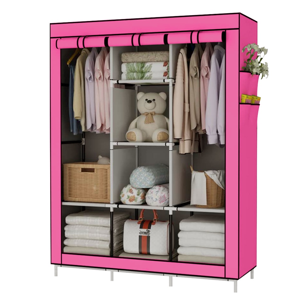 Guarda Roupa Dobrável Organizador De Roupa Azul 88130b