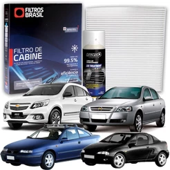 Filtro de Cabine para Ar Condicionado Agile/Calibra/Tigra + Higienizador Limpa Ar Tipo Granada