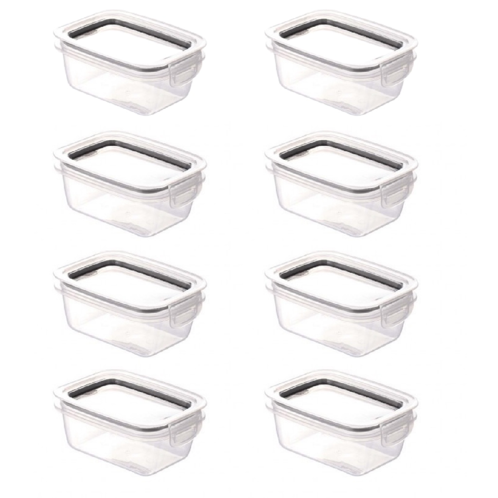 Conjunto 6 Potes 360 ml Hermético Mantimento Trava Mais
