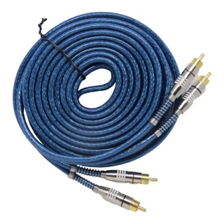 Cabo Rca 5 Metros Blindado Prime Plug Banhado Metal Blue Som em Oferta na Shopee
