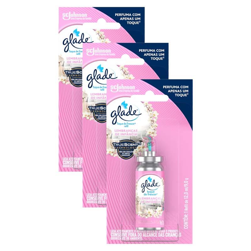 Kit 3 Refil Odorizador Glade Toque de Frescor 12ml em Oferta na Shopee