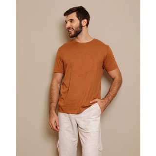 Camiseta Masculina Emboss Manga Curta Caramelo