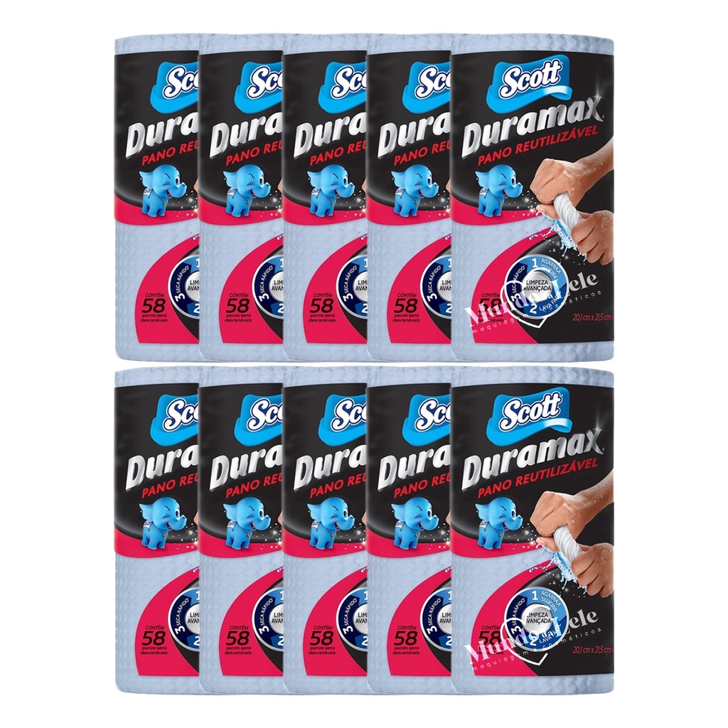 Kit Pano Reutilizável Scott Duramax C/58 - Kit 10 Unidades Azul em Oferta na Shopee