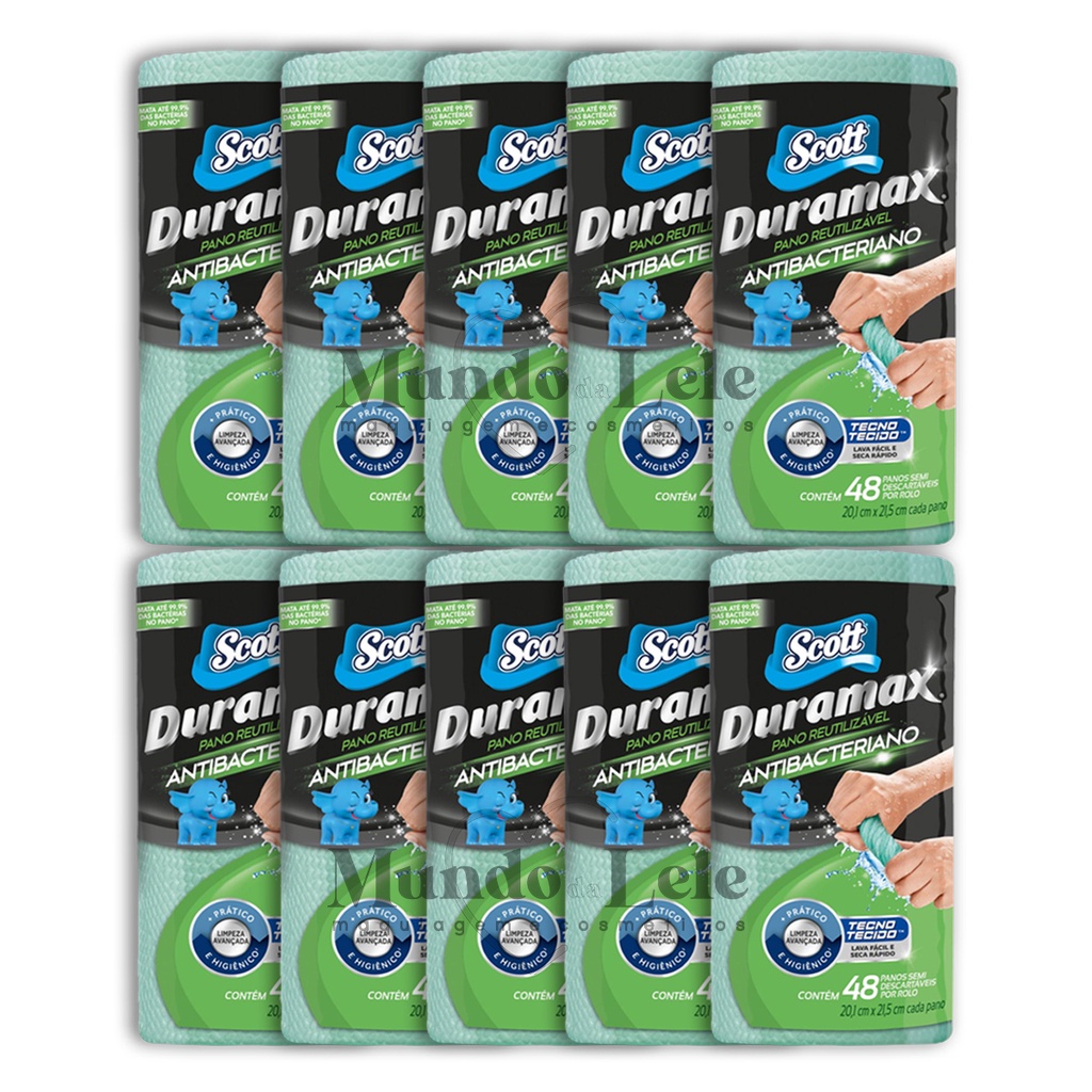 Kit Pano Reutilizável Scott Duramax C/48 - Kit 10 Unidades Antibacteriano em Oferta na Shopee