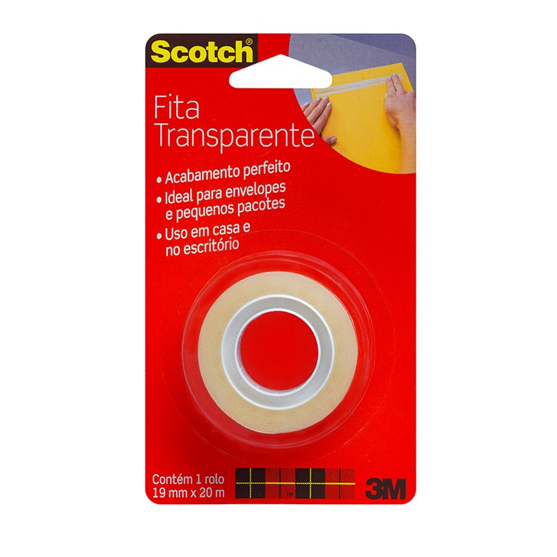 Fita Scotch transparente sem aparelho 19mmx20m 3M em Oferta na Shopee