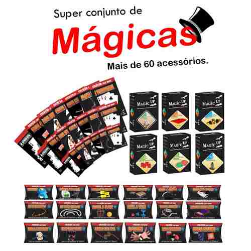 Mega Kit De Mágicas Toda A Coleção Classic E Fast Magic Da Magic Up E Dvds + De 60 Itens G+