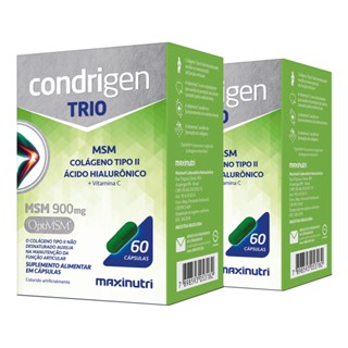 Kit 2 Condrigen Trio MSM Colágeno Tipo 2 + Vitamina C 60 Cápsulas Maxinutri