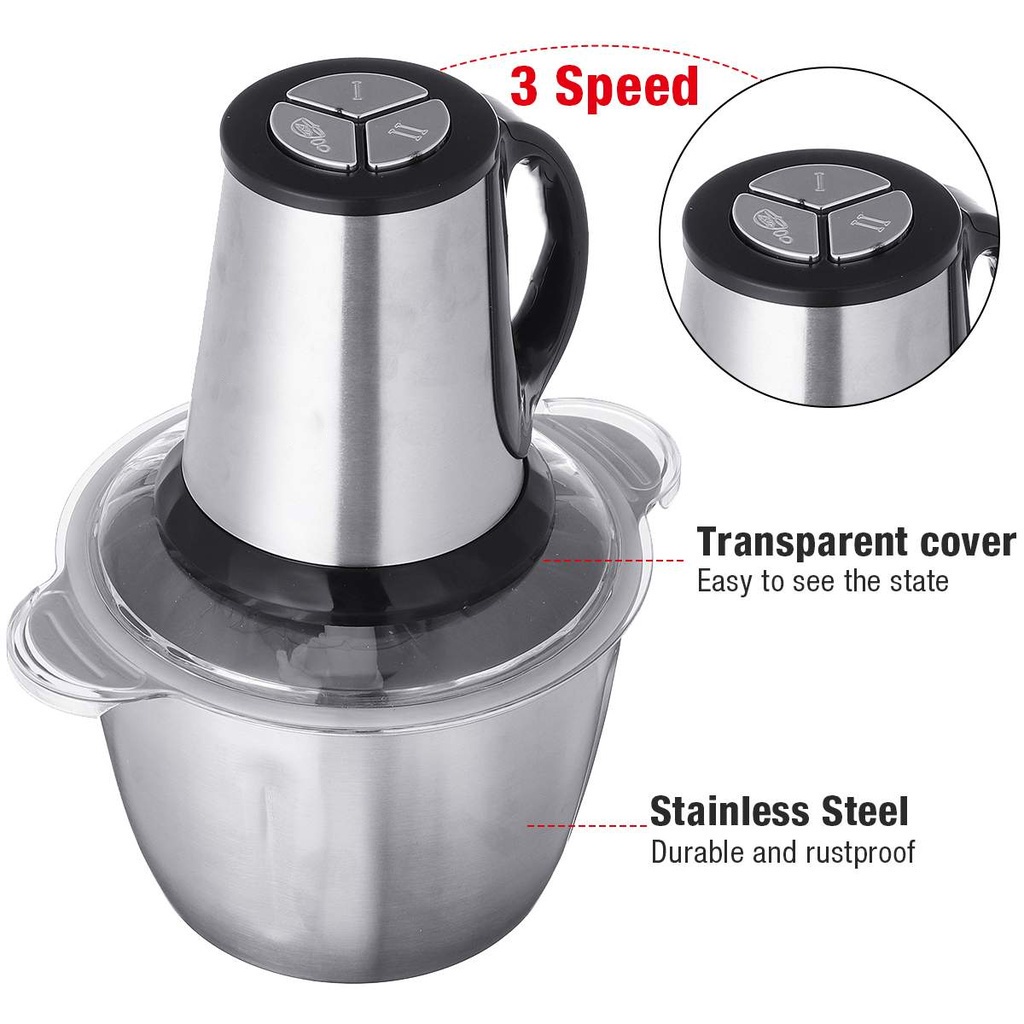 Picador Alimentos Moedor 3l De Carne Mixer Elétrica Processador - 110v