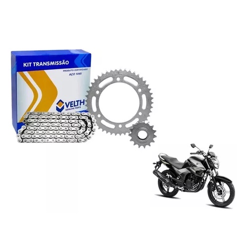 Kit Relação Transmissão Corrente Coroa Pinhão Fazer 250