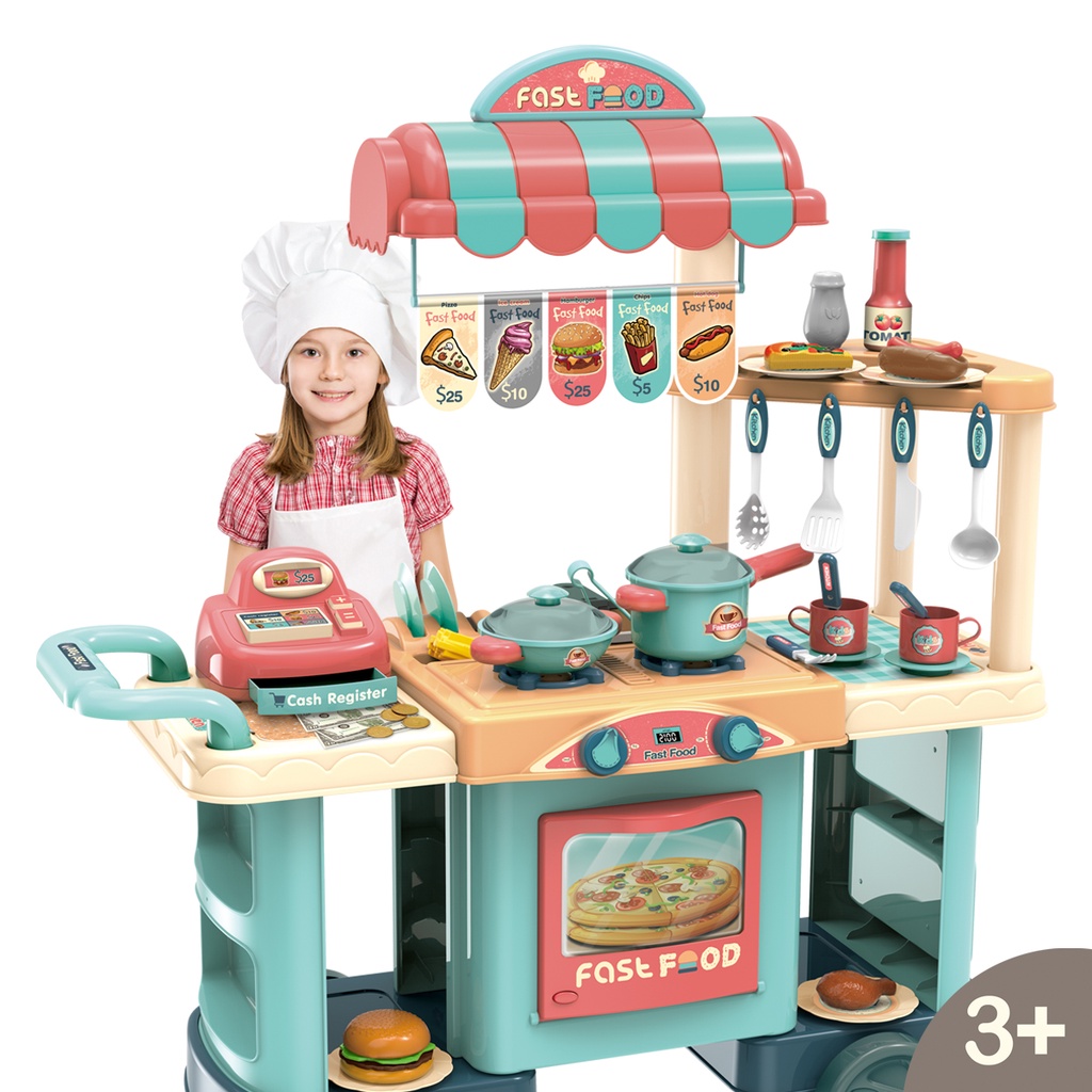 Cozinha Bancada Food Truck de Brinquedo Fast-Food - Replay Kids em Oferta na Shopee