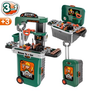 Bancada Maleta de Ferramentas Infantil Completa 3 em 1 Deluxe Tools Oficina de Brinquedo Com Vários Acessórios Multicolorido Replay Kids