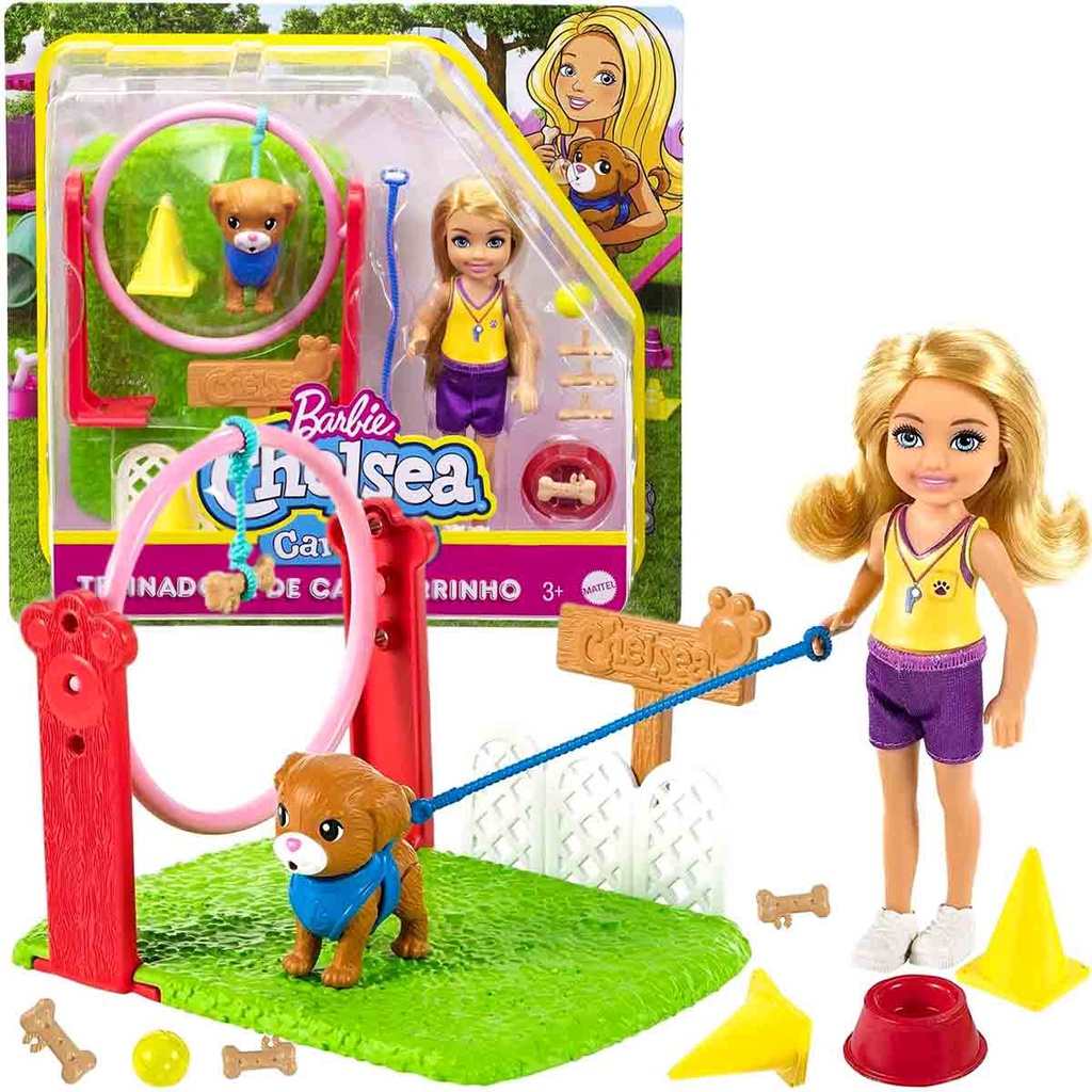 Barbie Boneca Chelsea Playset Treinadora de Cachorrinho - Mattel GNT62