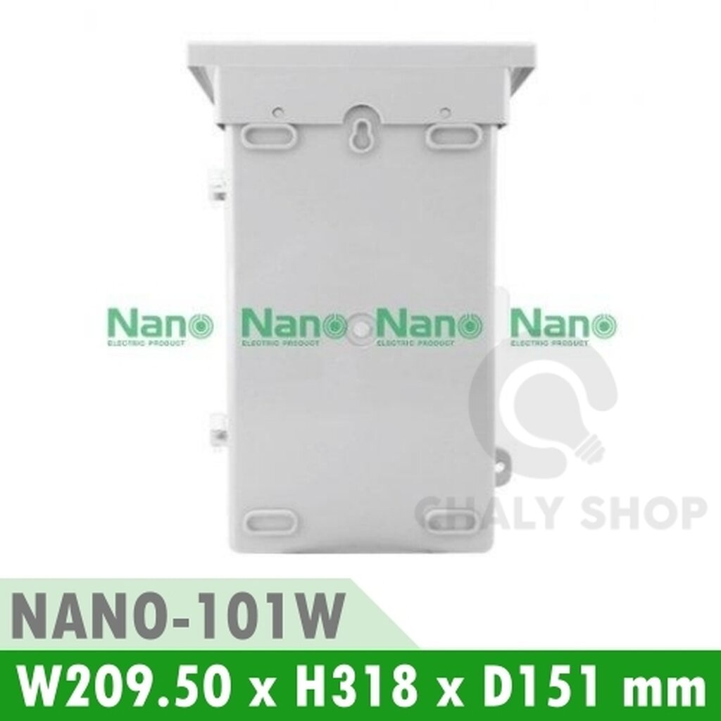รูปสินค้า NANO Electric® NANO-101W ตู้กันน้ำพลาสติก มีหลังคา ฝาทึบ ขนาด 8x12.5x6 นิ้ว (209.5x318x151 mm) สีขาว