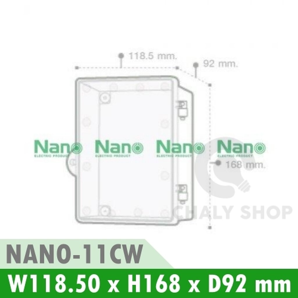 รูปสินค้า NANO Electric® NANO-11CW ตู้กันน้ำพลาสติก ฝาใส ขนาด 4.5x6.5x3.5 นิ้ว (118.5 x 168 x 92 mm) สีขาว