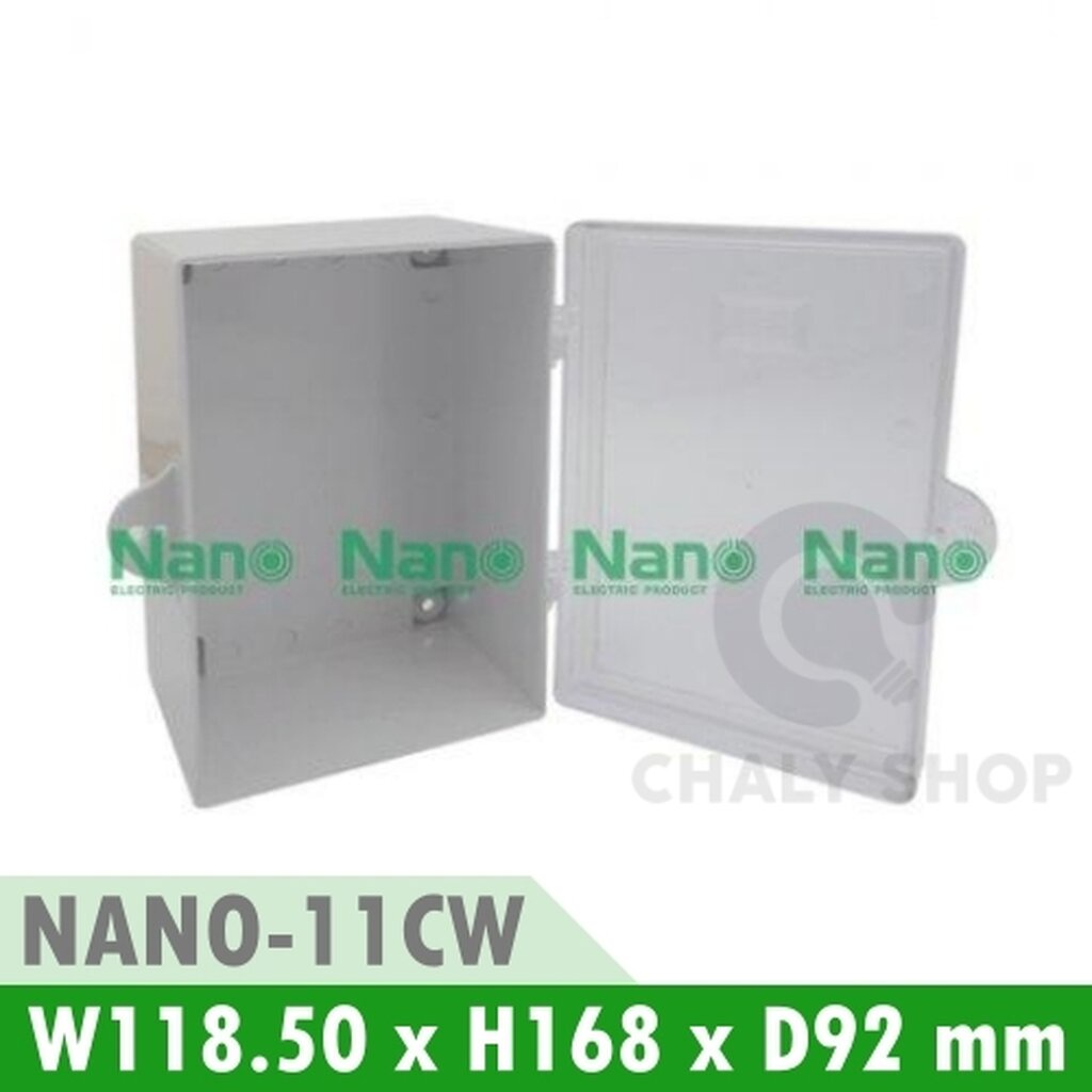 รูปสินค้า NANO Electric® NANO-11CW ตู้กันน้ำพลาสติก ฝาใส ขนาด 4.5x6.5x3.5 นิ้ว (118.5 x 168 x 92 mm) สีขาว