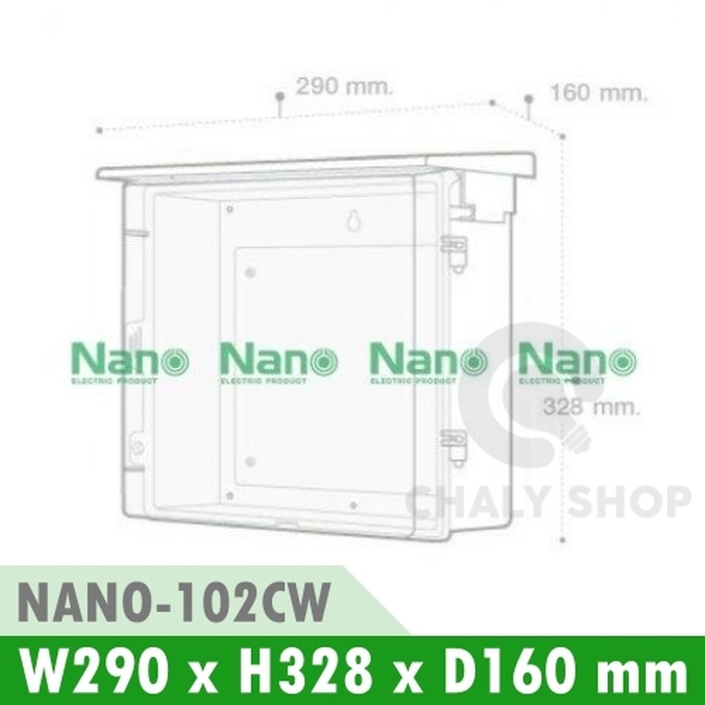 รูปสินค้า NANO Electric® NANO-102CW ตู้กันน้ำพลาสติก มีหลังคา ฝาใส ขนาด 11.50x13x6 นิ้ว (290 x 328 x 160 mm) สีขาว