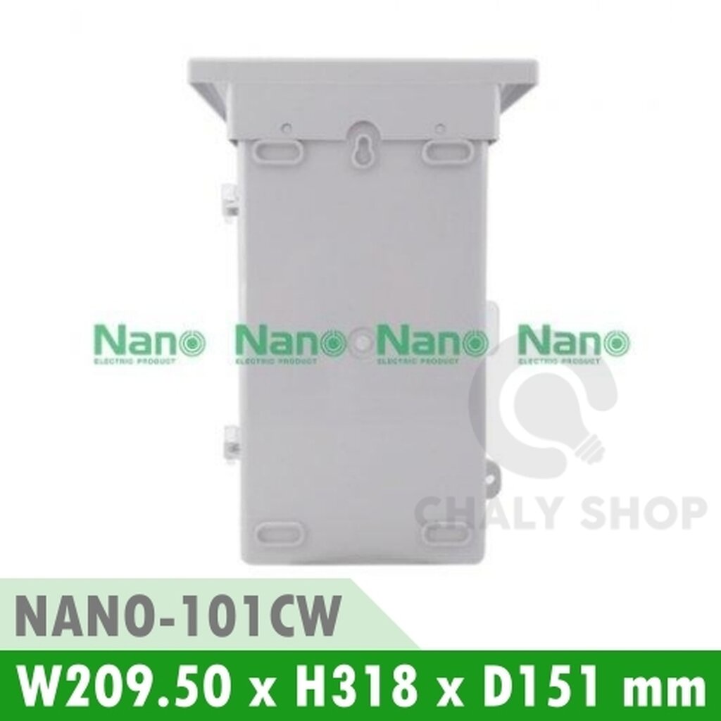 รูปสินค้า NANO Electric® NANO-101CW ตู้กันน้ำพลาสติก มีหลังคา ฝาใส ขนาด 8x12.5x6 นิ้ว (209.5x318x151 mm) สีขาว