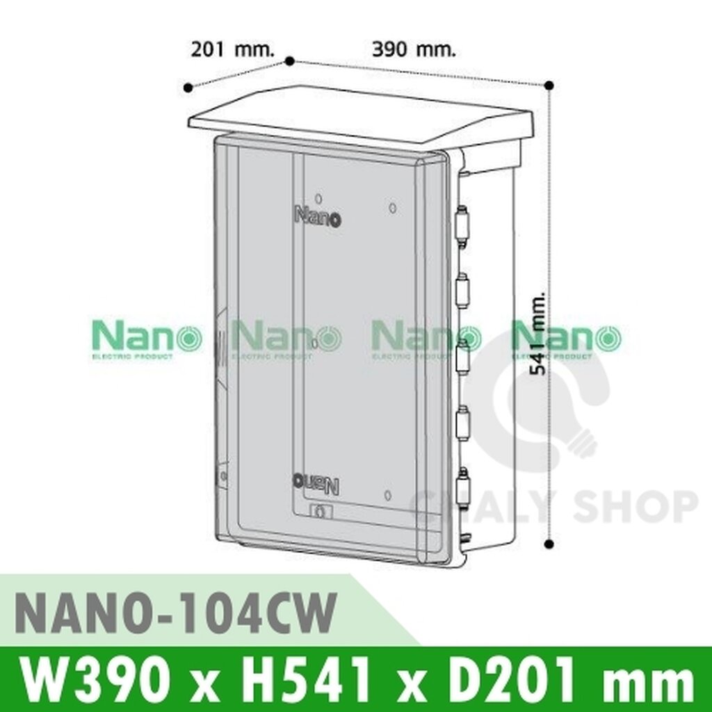 รูปสินค้า NANO Electric® NANO-104CW ตู้กันน้ำพลาสติก มีหลังคา ฝาใส ขนาด 15x21x8 นิ้ว (390 x 541 x 201 mm) สีขาว