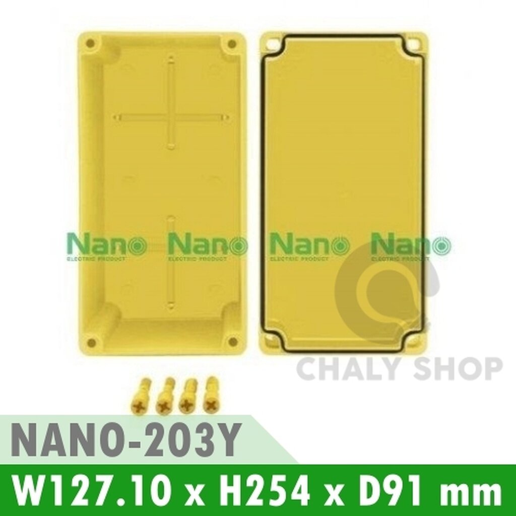 รูปสินค้า NANO Electric® NANO-203Y กล่องกันน้ำพลาสติก ฝาทึบ ขนาด W127.10xH254xD91 mm (JUNCTION BOX IP65) สีเหลือง