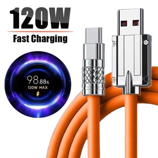 Cabo De Carregamento Rápido De 120w De 2 Metros De Comprimento De Liga De Alumínio Tipo C Interface 6A Dados De Cobre Puro Adequado Para Huawei Samsung Xiaomi